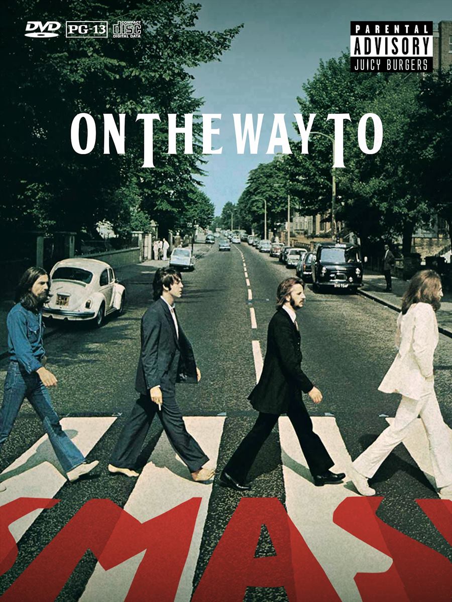 Four figures on a zebra crossing, after Abbey Road